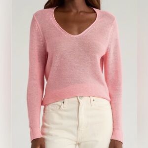 Tommy Bahama | Cedar V-Neck 100% linen v-neck coral Pink Sweater size Medium